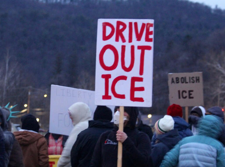 Anti-ICE Protesters Take to the Street in Downtown Bellefonte