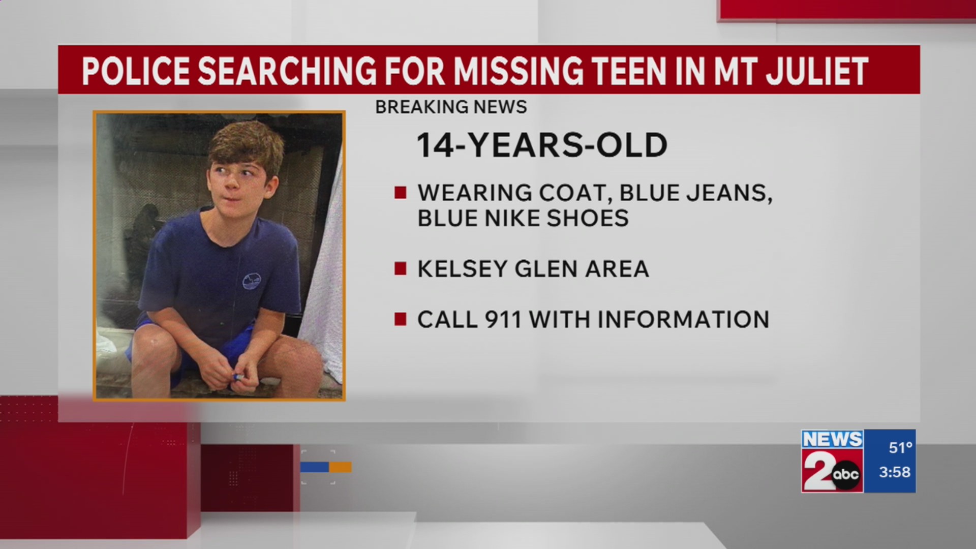 Police searching for missing teen in Mt. Juliet