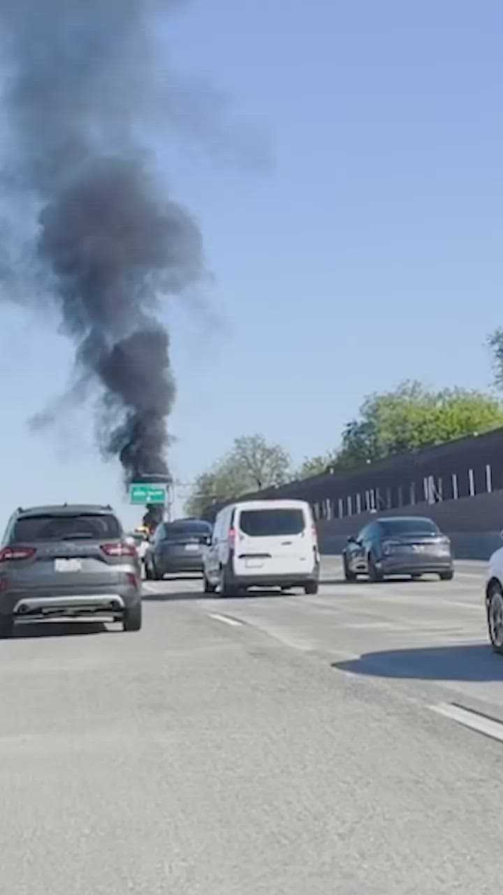 SUV catches fire on Highway 50 in Sacramento