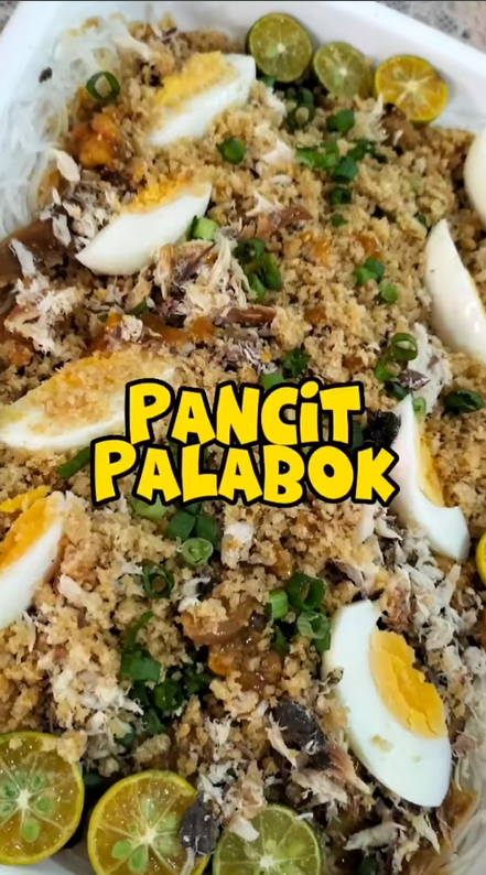 Palabok party on a plate