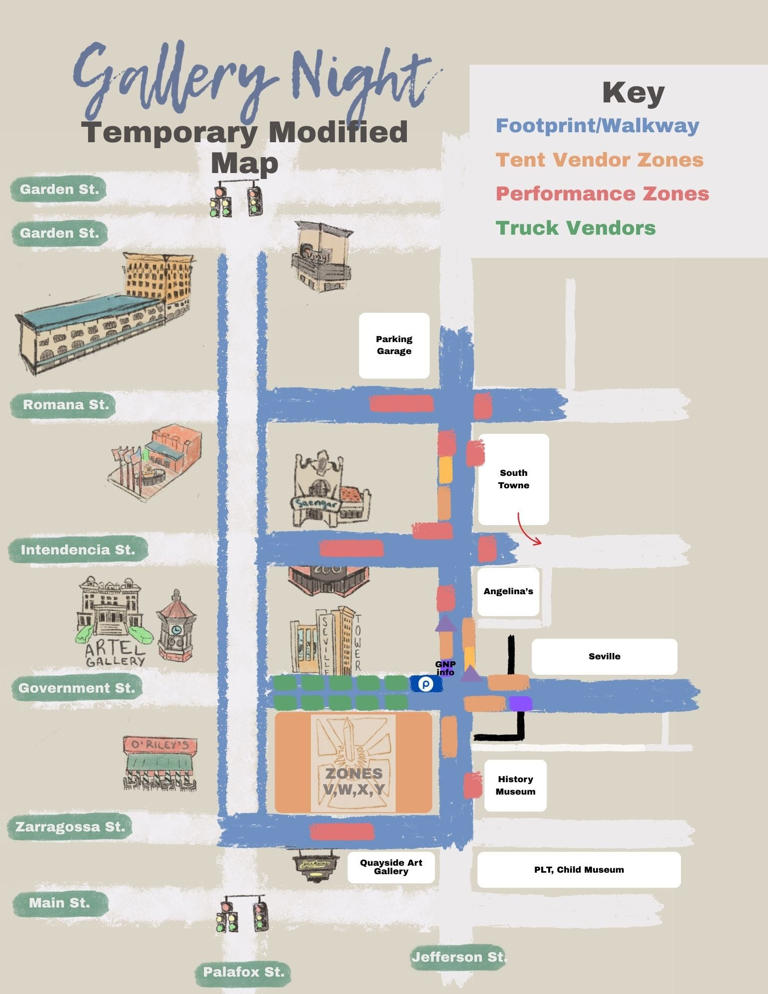 Gallery Night moves to Jefferson Street during Palafox construction