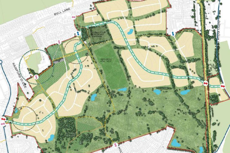 Packmoor masterplan could see up to 1,224 homes built on greenfield land