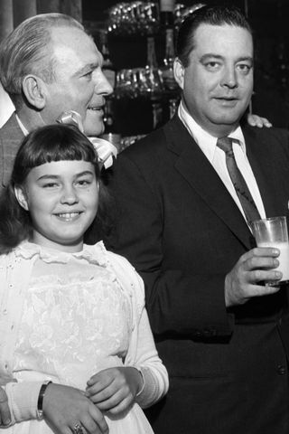Jackie Gleason (R) and his daughter Linda on Jackie Gleason in New York. Credit: CBS via Getty