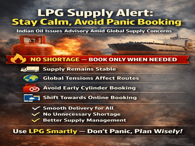LPG supply advisory issued: Indian Oil urges consumers to avoid panic ...