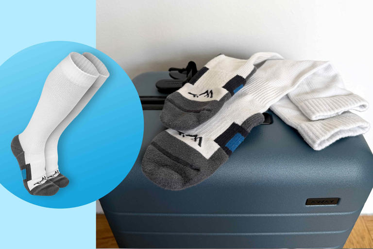 I never travel without these $20 comfy compression socks that keep my ...