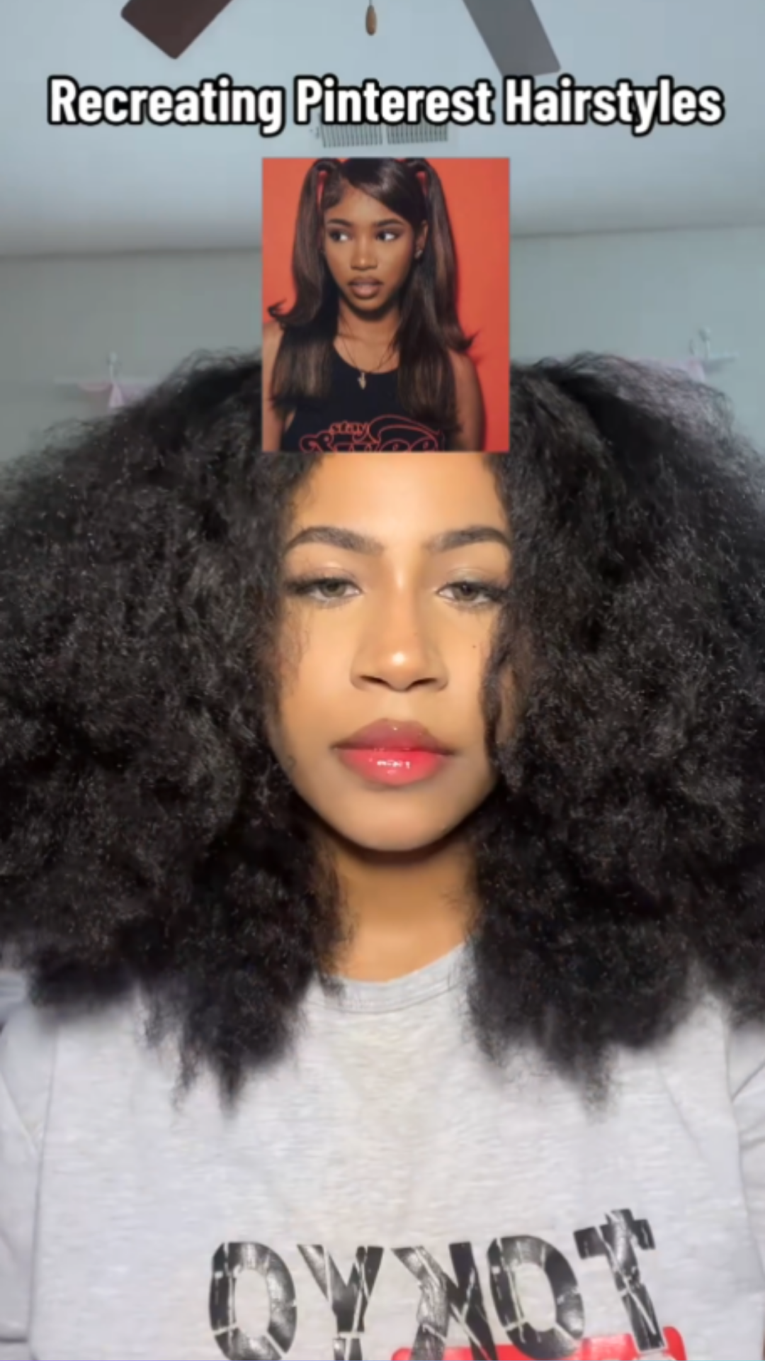 Recreating Pinterest hairstyles on natural afro hair