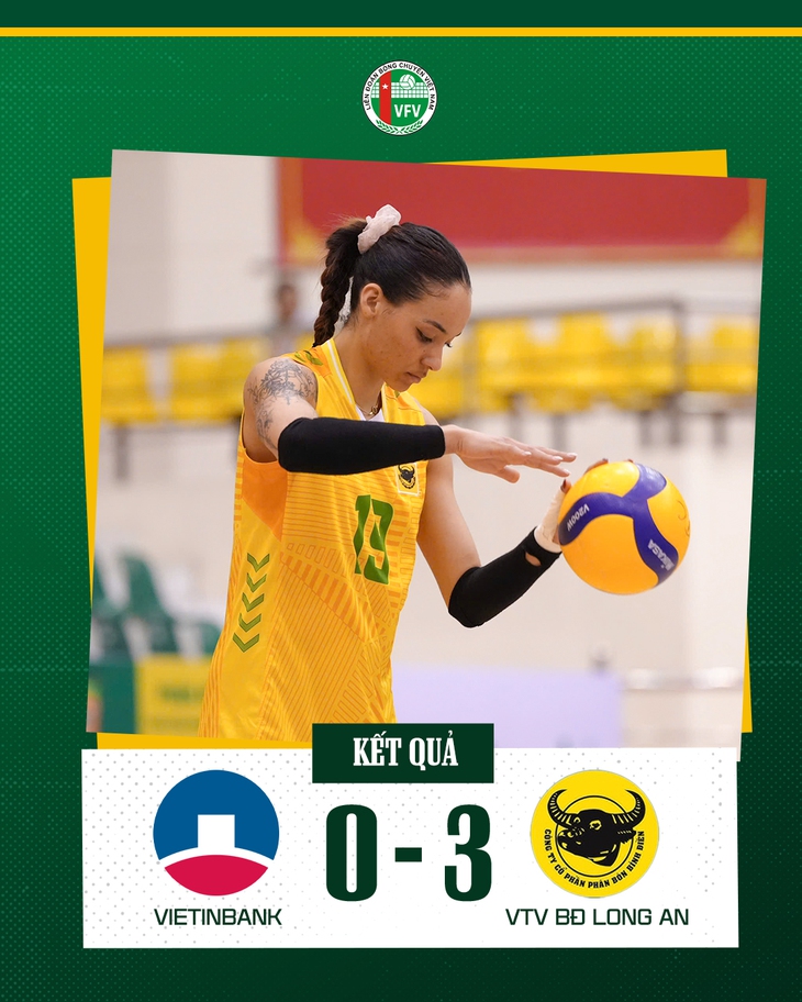 VTV Bình Điền Long An lại áp đảo, sớm vào bán kết Giải bóng chuyền Cúp Hoa Lư