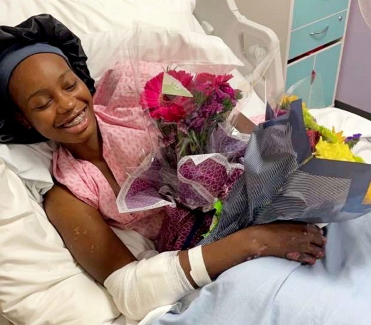Ketia was rushed to hospital in September 2024 and ended up in a coma. She later had all her fingers and thumbs, and both her legs, amputated. (Photo: Ketia Moponda/ SWNS)