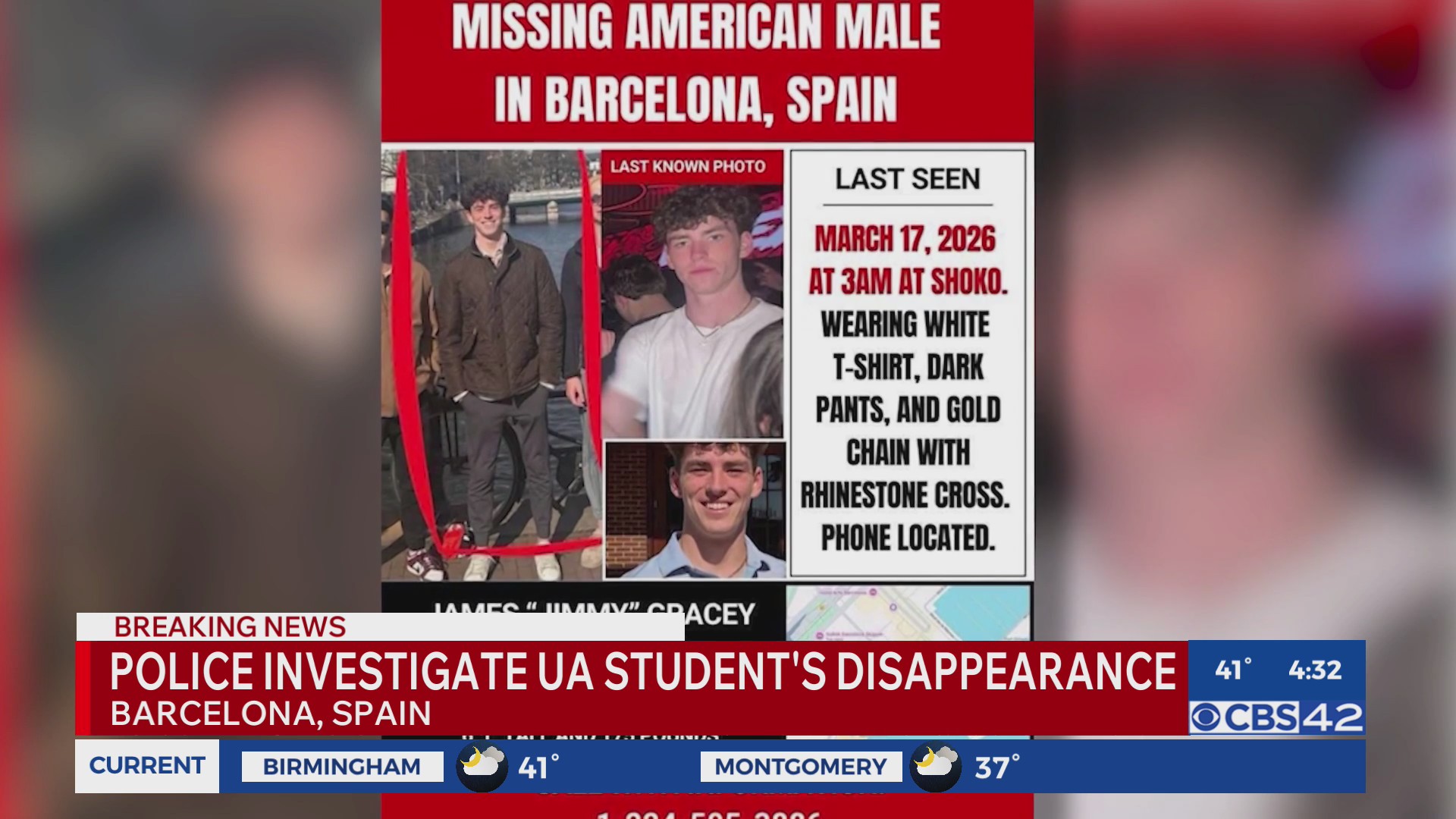 Foul play suspected in disappearance of Alabama student
