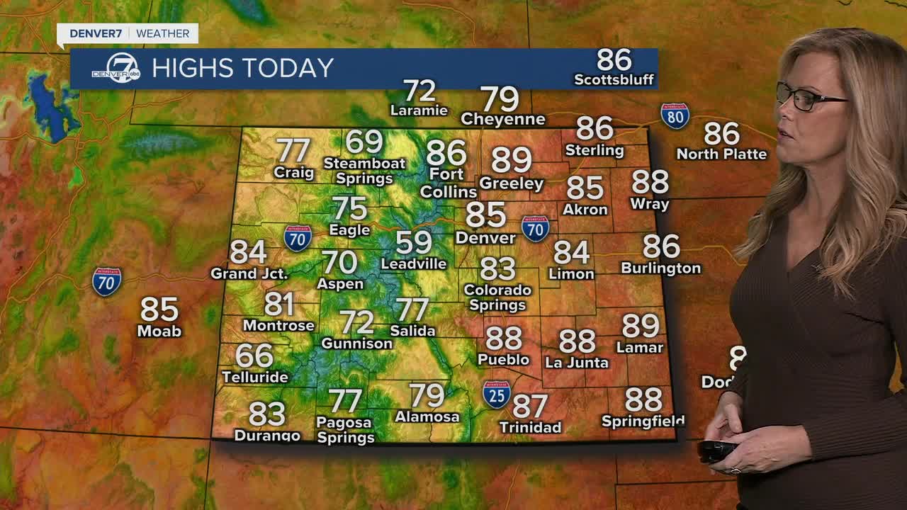 High temperatures in the 80s and 90s for the next few days