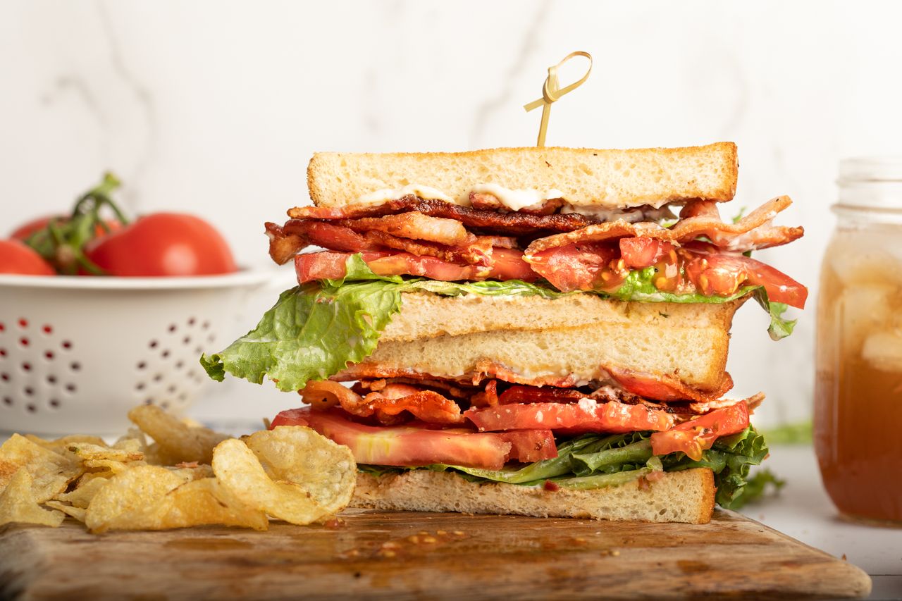 southern blt stacked on top of each other