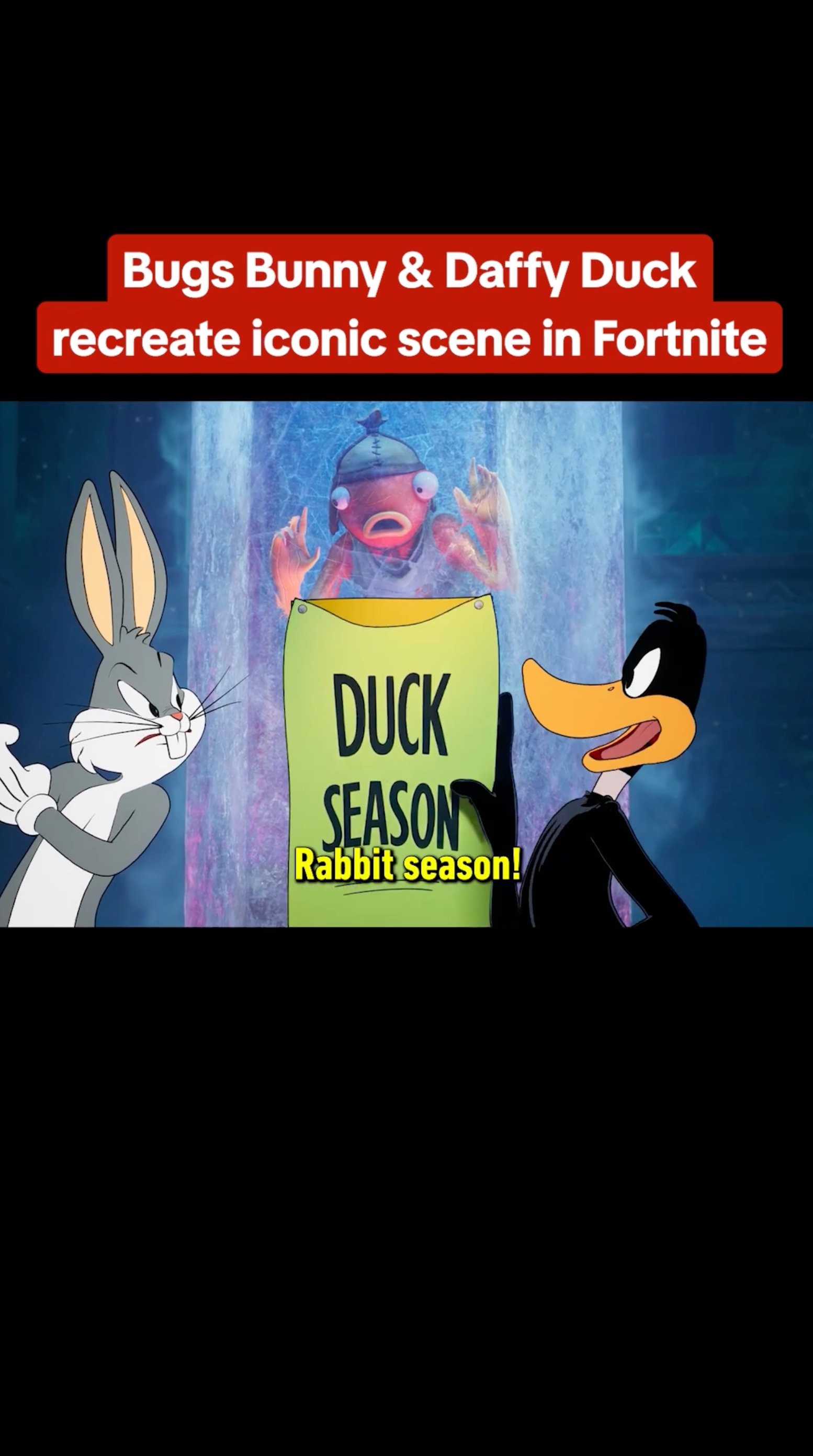 Bugs Bunny & Daffy Duck recreate one of their iconic scenes in Fortnite