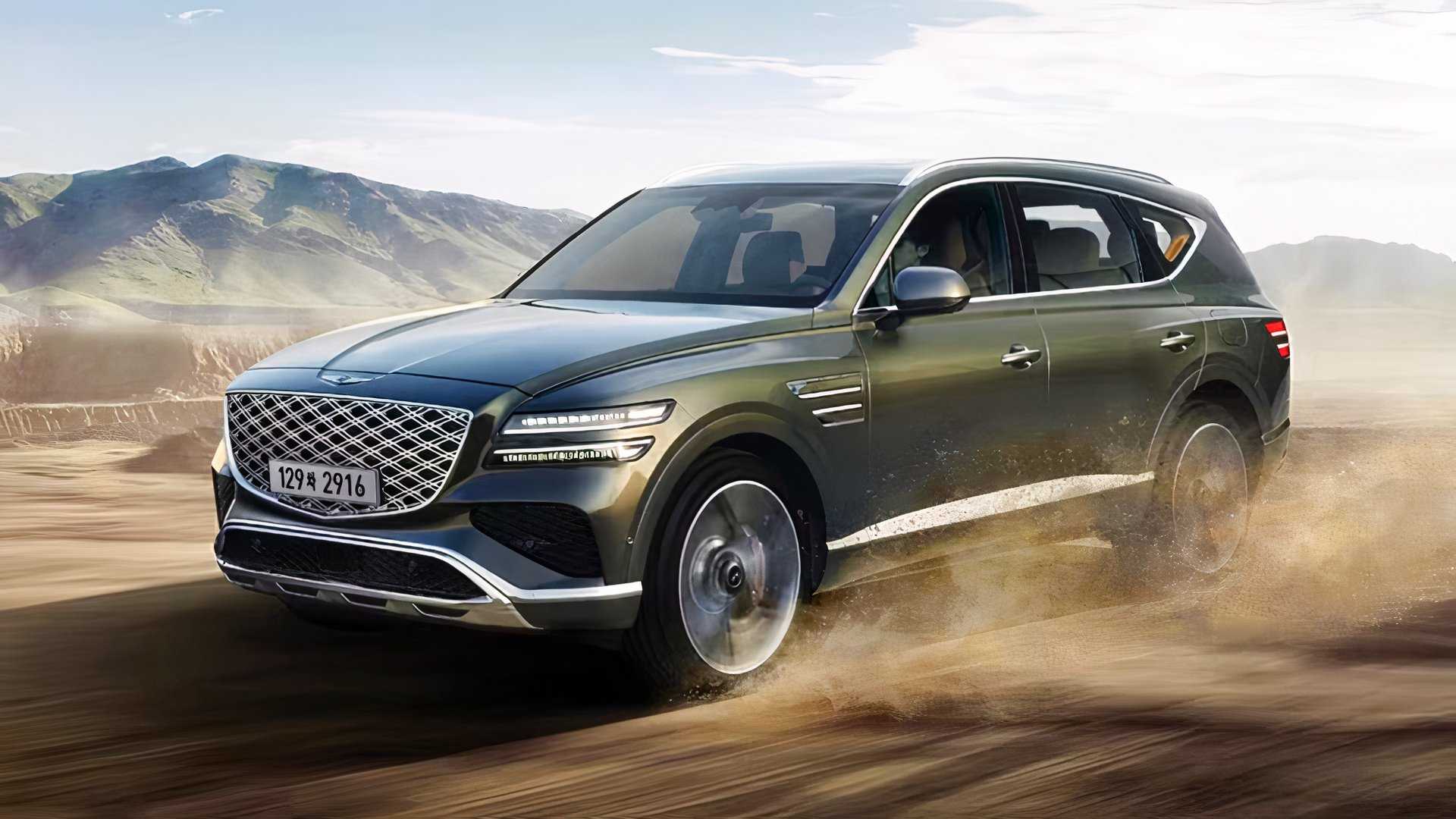 2026 Genesis GV80 front 3/4 action