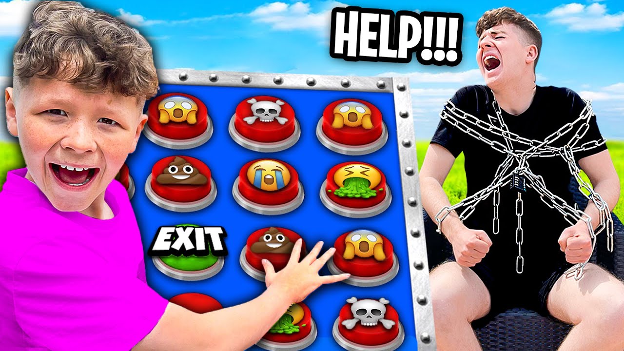 Little brother chooses mystery buttons in a bad challenge
