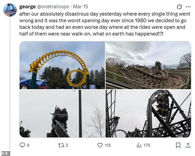 Alton Towers has 'most disastrous opening week since 1980' with closed ...