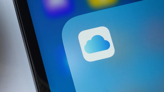 The iCloud app on an iPad screen.