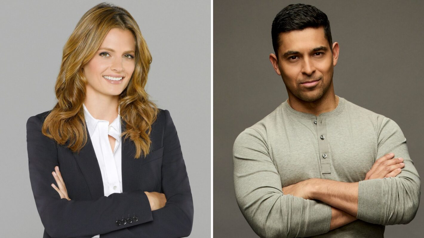 ‘Castle’s Stana Katic visits ‘NCIS’ set — see her with Wilmer Valderrama