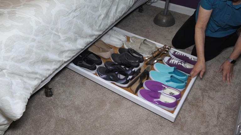 Affordable under-the-bed shoe storage solutions for small spaces