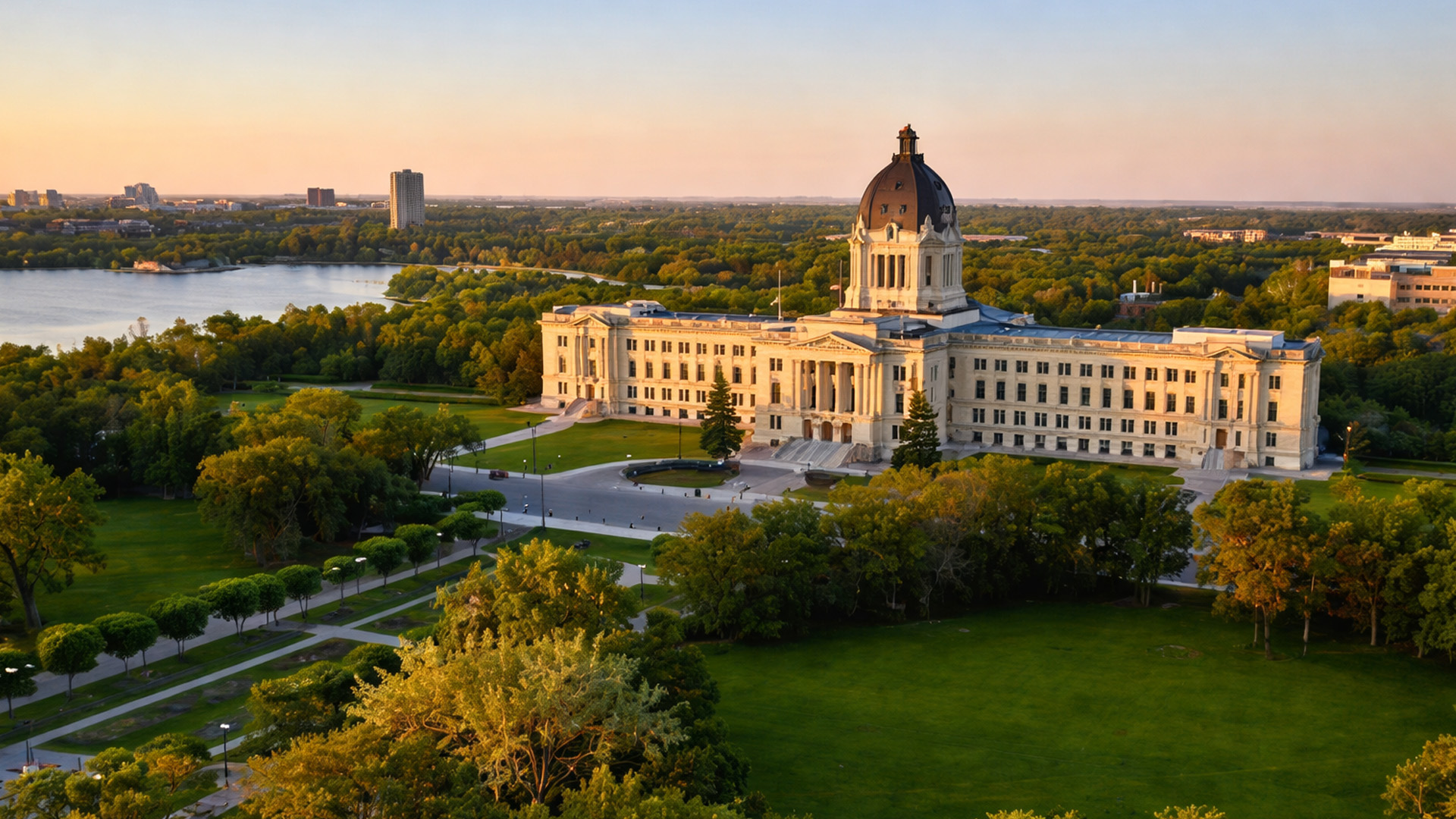 What makes this legislative building stand out in Regina?