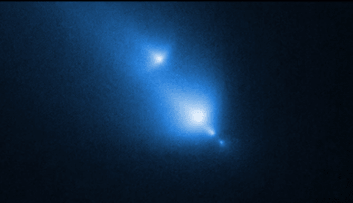 Hubble captures epic comet explosion—by luck