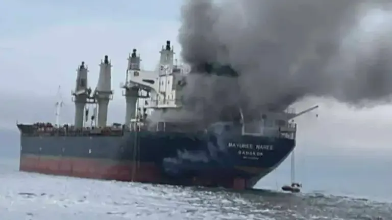 Thai-flagged cargo ship with 23 crew attacked in Strait of Hormuz ...
