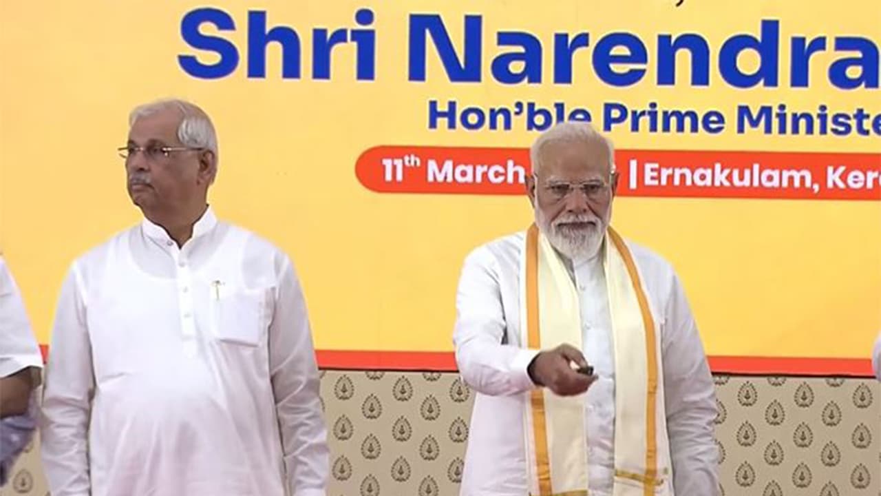 PM Modi unveils Rs 10,800 crore projects in Kerala's Ernakulum