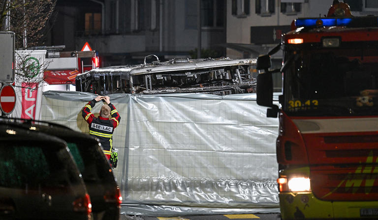 Six dead after man deliberately sets himself on fire on bus in Switzerland