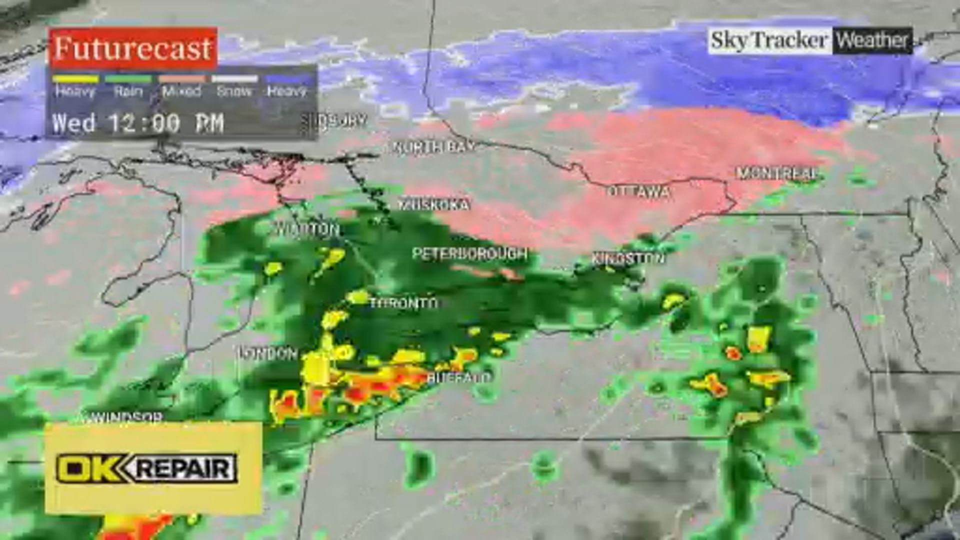 Freezing rain forecast for Ottawa to Quebec City