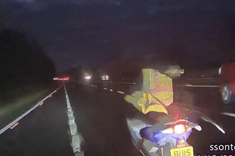 Shocking A55 moment moped rider knocked off bike by teacher driving to work