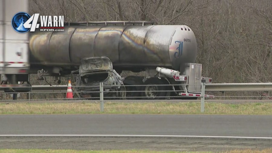 Update: Fiery crash involving semi and car shuts down southbound lanes ...