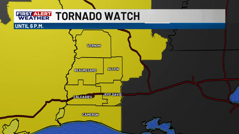 First alert forecast: A tornado watch is in effect until 6 PM for all ...