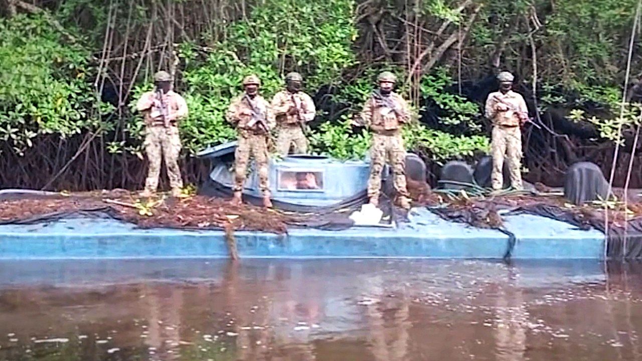 115foot narcosub discovered hidden in Ecuador mangrove swamp