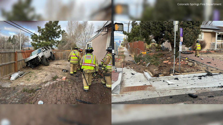 2 vehicle crash in east Colorado Springs, 1 hit home and crash into ...