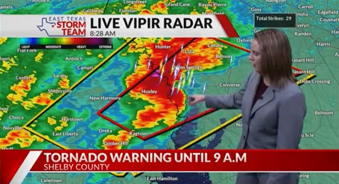 Live blog: Tornado watch issued for portions of East Texas until 6 p.m.
