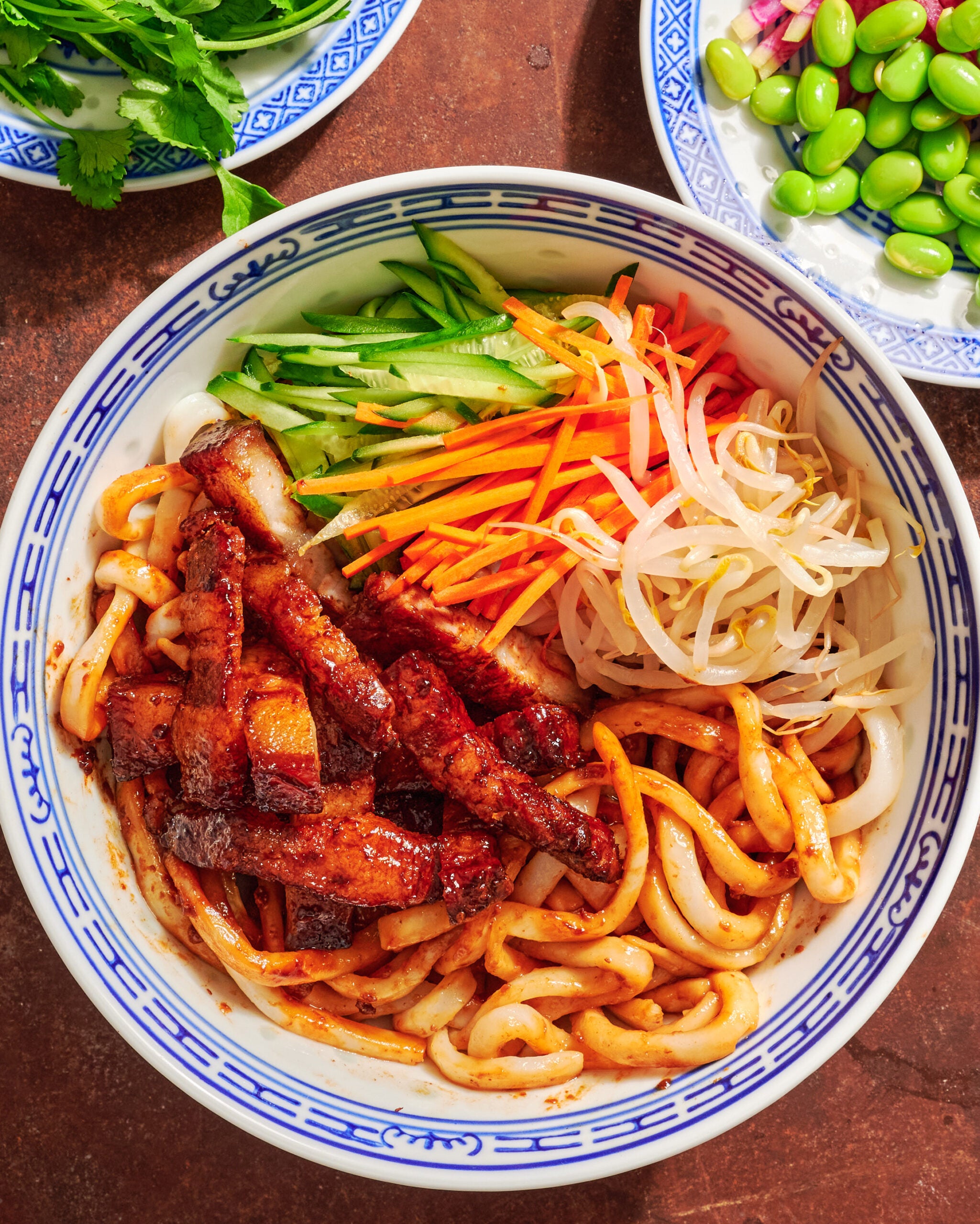 Zha jiang mian (noodles with soybean pork belly sauce)