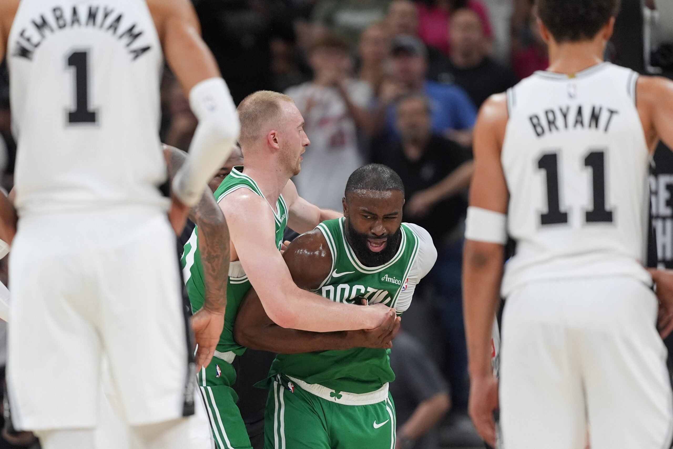 Jayson Tatum, Derrick White sound off on 'ridiculous' Jaylen Brown ejection