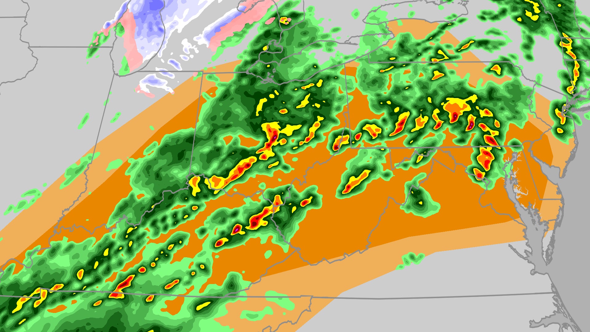 Severe storms threaten Ohio Valley to Mid-Atlantic Wednesday