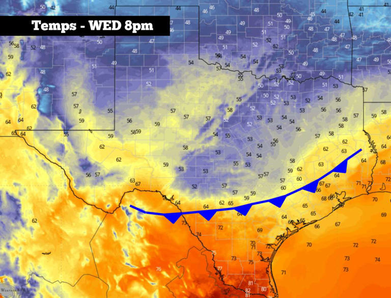 After rain, a cold front will hit South Texas Wednesday night. Here's ...