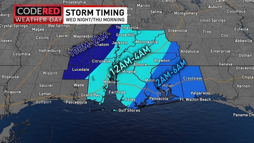 Code red - scattered severe storms possible tonight