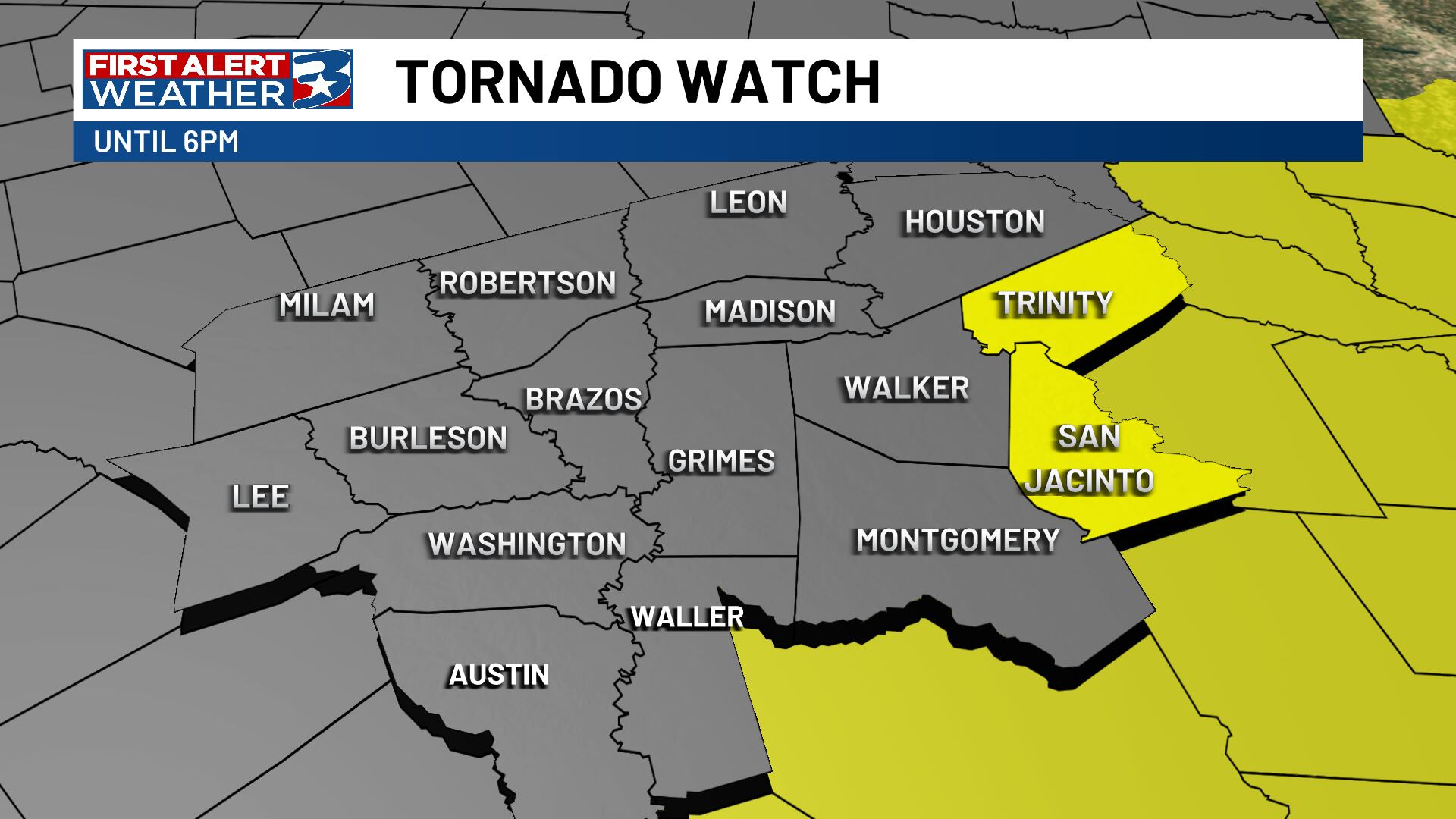 Tornado watch issued for portions of the Brazos Valley