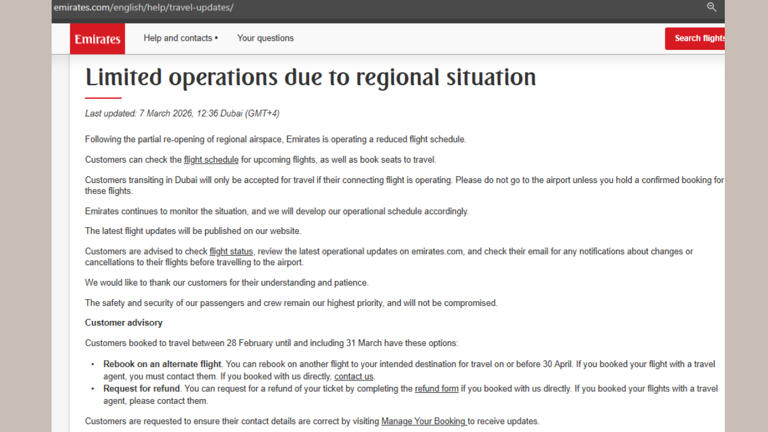 UAE flights update: Emirates, Etihad run reduced schedules as airspace ...