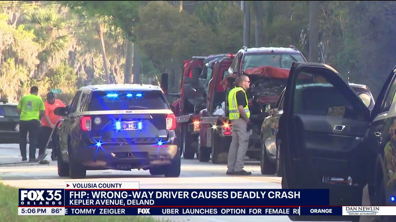 Woman killed in wrong-way crash in Volusia County, FHP says