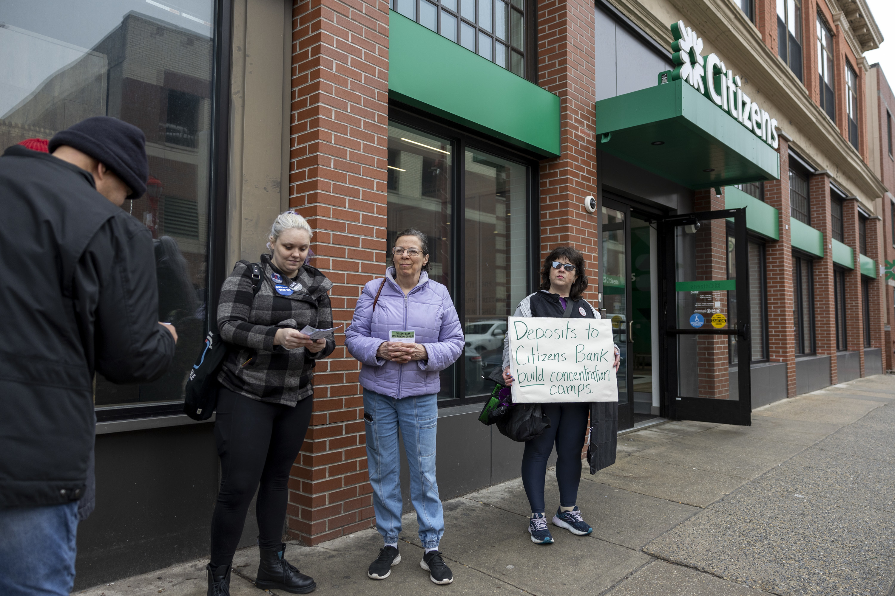 Protesters target Citizens Bank for funding US ICE detention ...