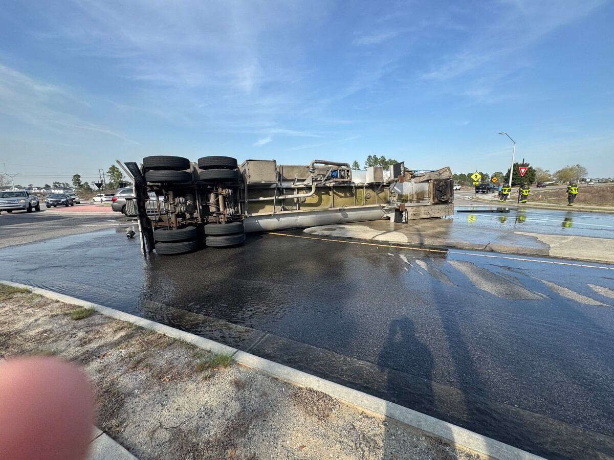 Photos: Water tanker overturns on River Road