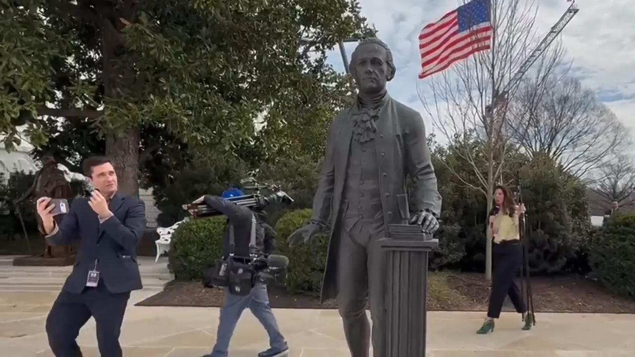 Statues of founding fathers added to Trump's revamped Rose Garden