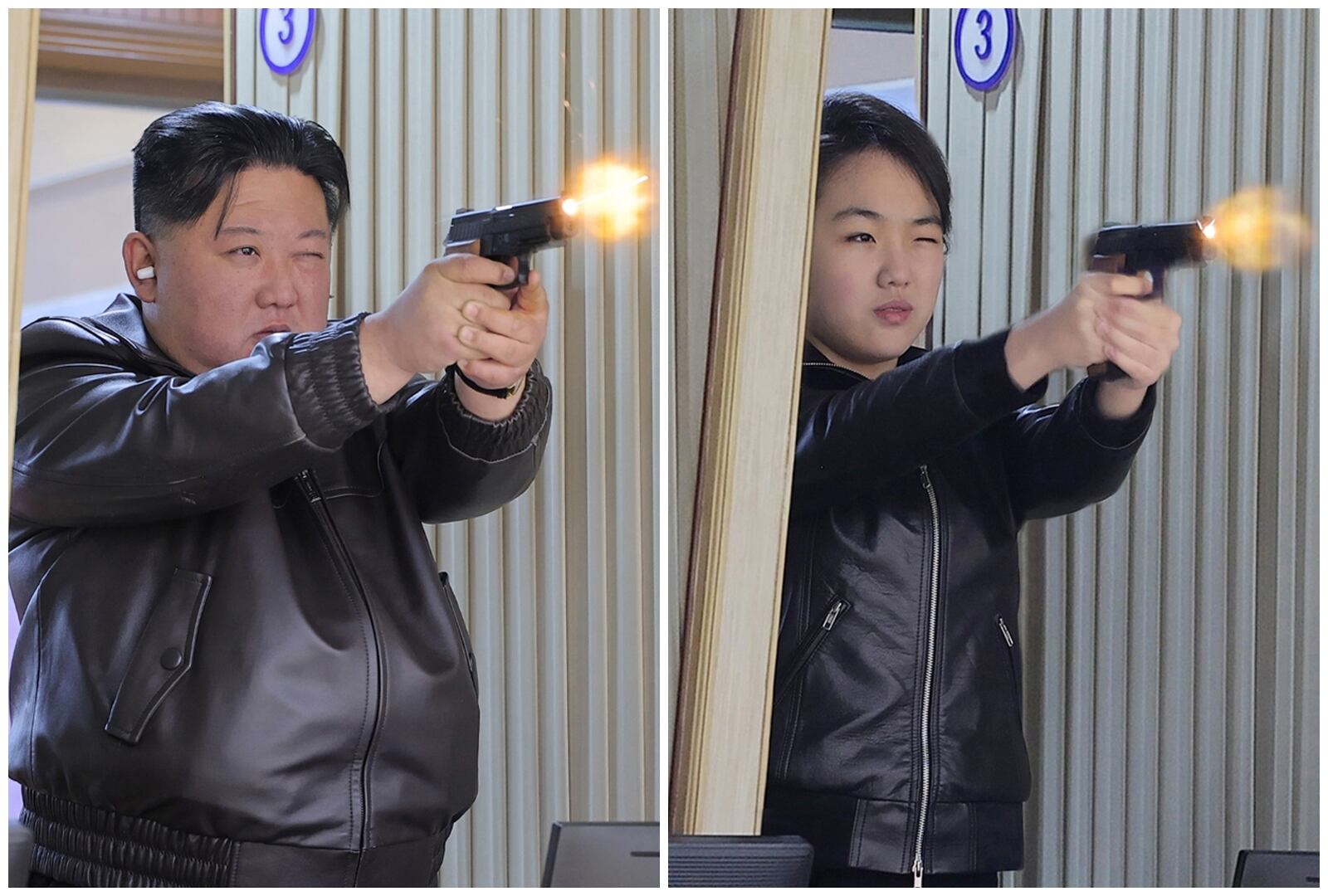 Kim Jong-un, daughter demonstrate pistol shooting at military factory
