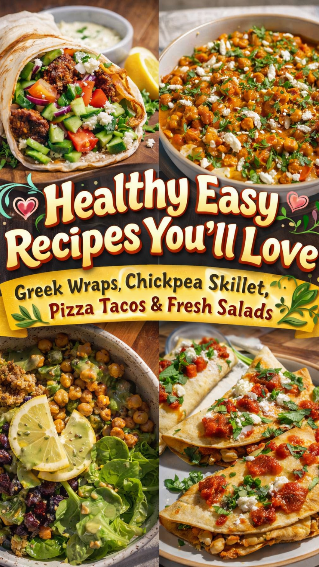 Healthy easy recipes you’ll love: Greek wraps, chickpea skillet, pizza ...