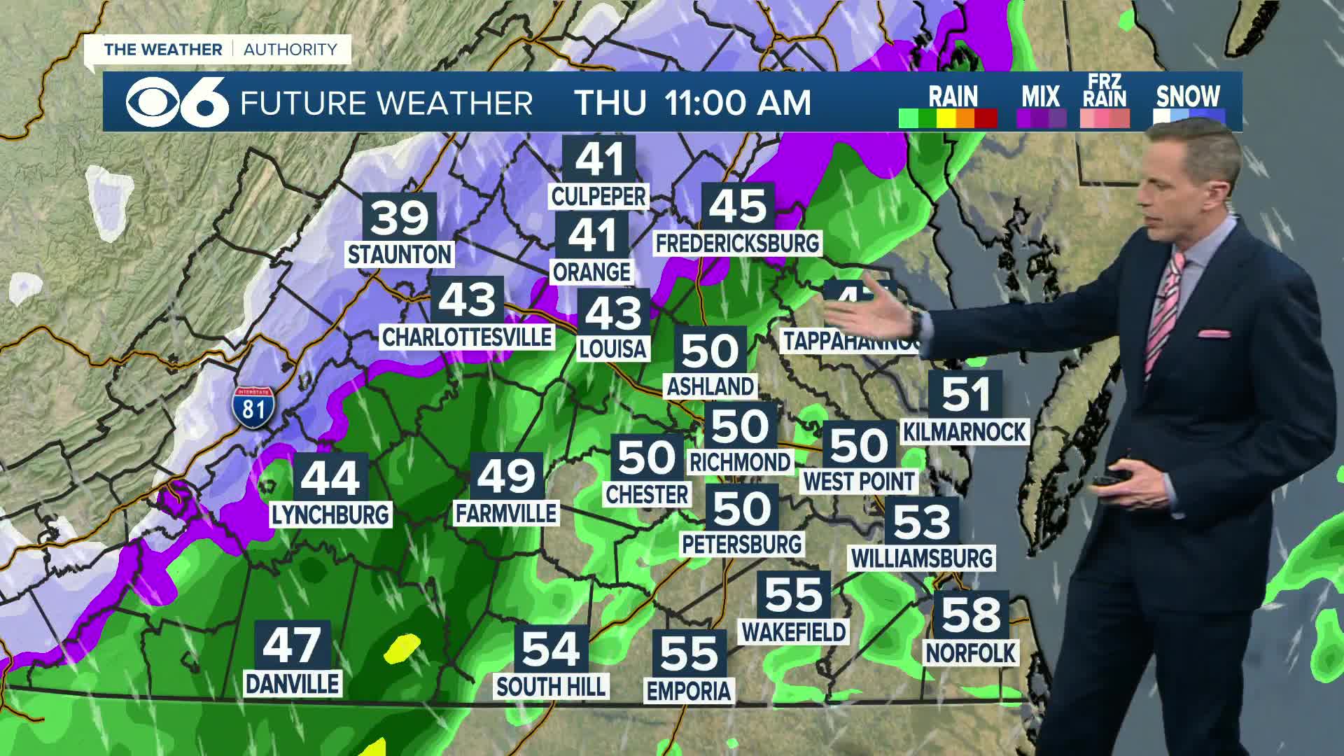 Much colder Thursday with rain changing to snow
