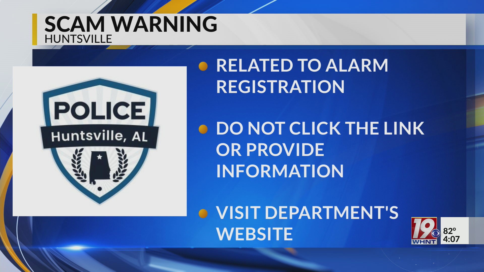 Scam warning: Alarm registration texts | March 11, 2026 | News 19 at 4 p.m.
