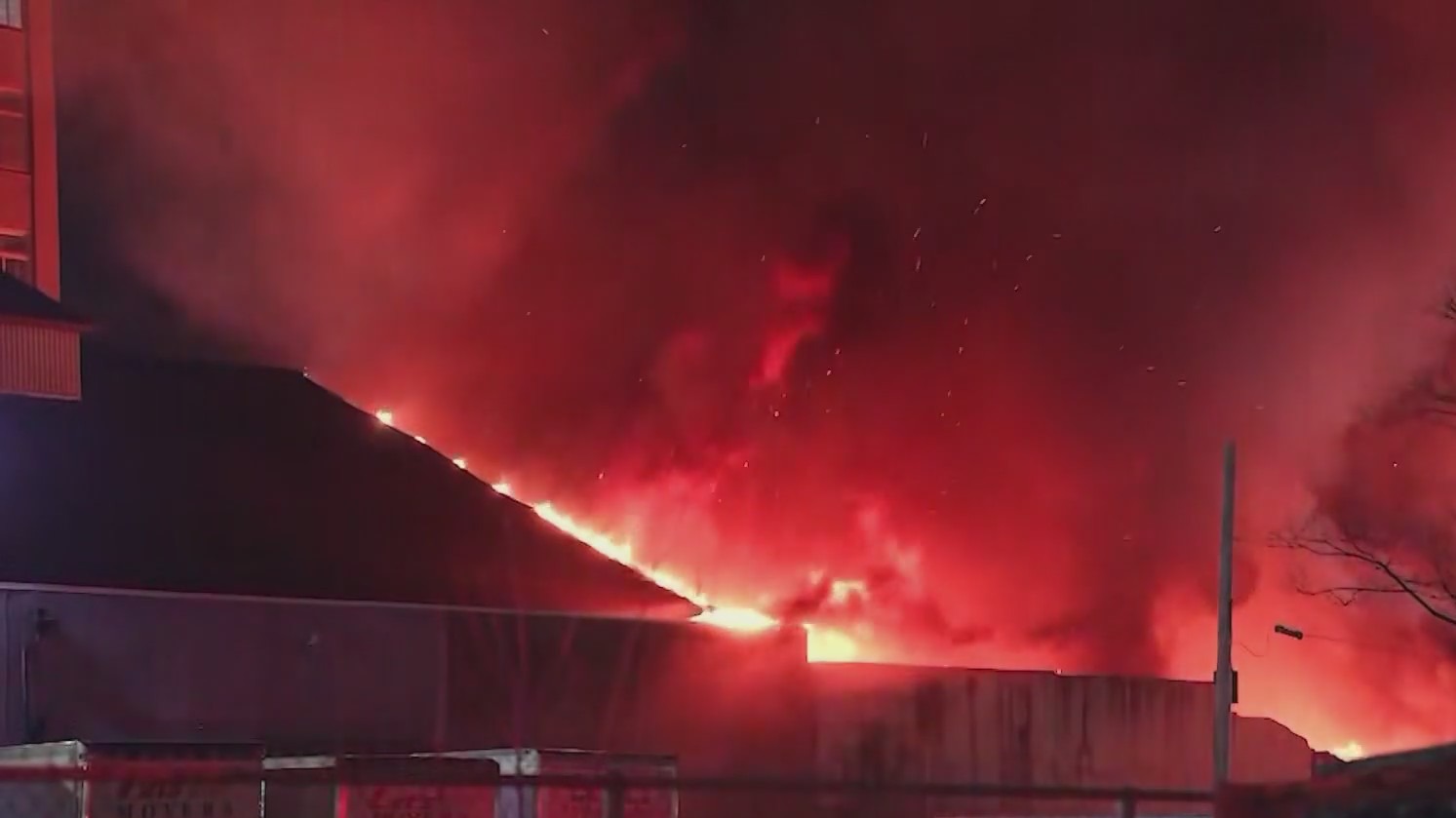 Crews battle massive fire at factory in Brooklyn